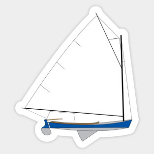 Cotuit Skiff Sailboat - Dark Blue Sticker